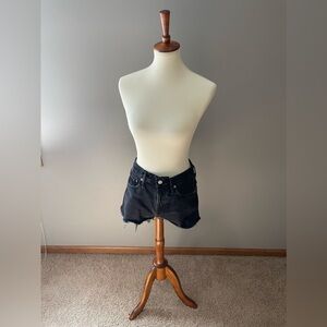 Agolde black denim shorts